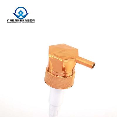 Chinese factory cosmetic 28/410 lotion pump plastic hand soap dispenser golden silver electroplate lotion pump